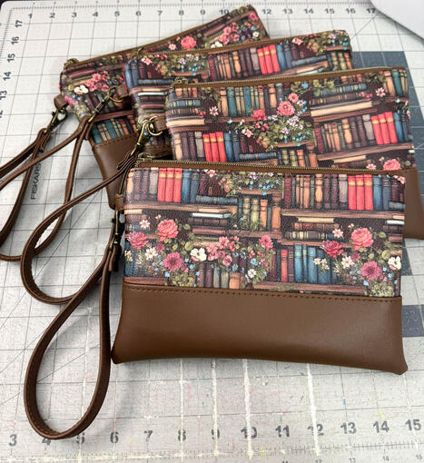 Floral Bookshelf Wristlet