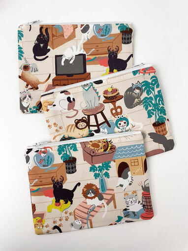 Cats in Hats Zipper Pouch